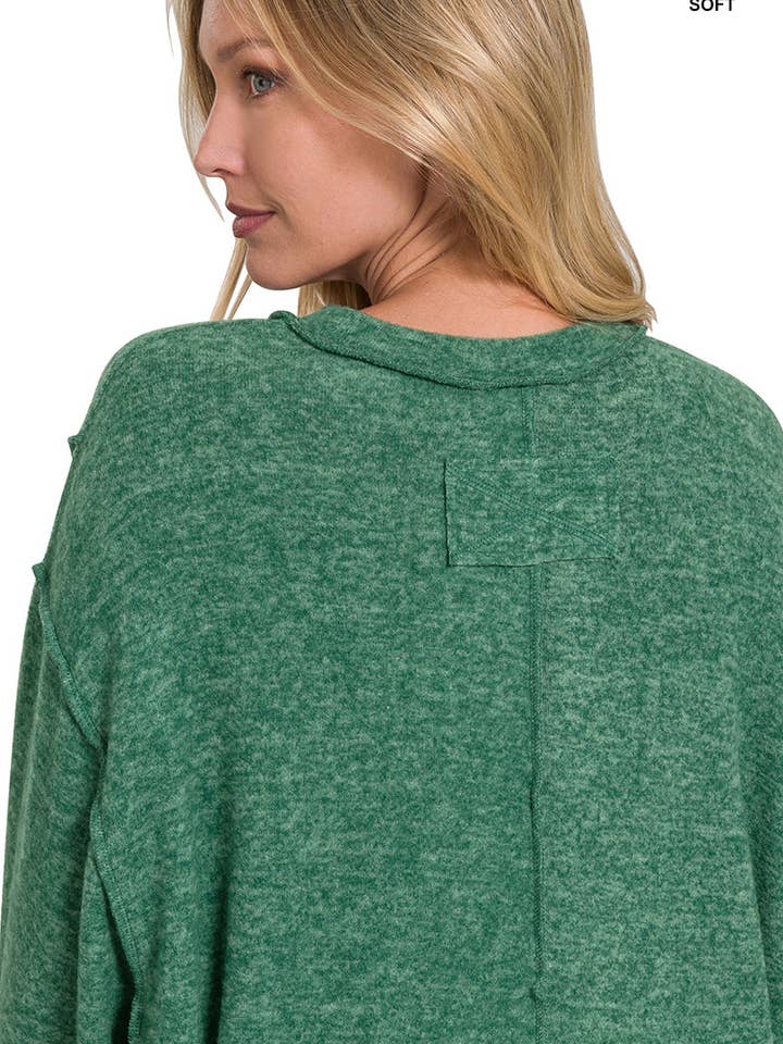 42POPS - Vente Pull en maille – femme - Pull en maille mélangée brossée avec coutures apparentes7