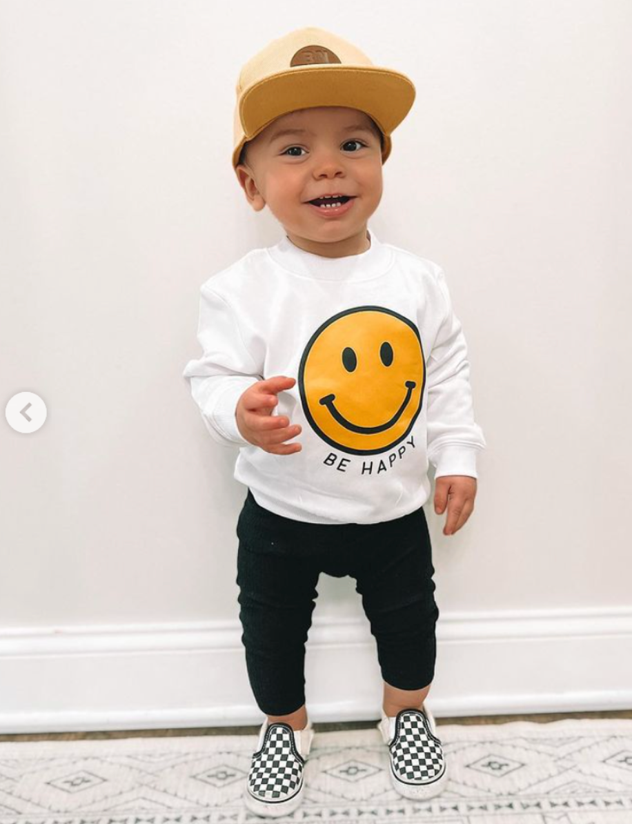 Little Mama Shirt Shop - Wholesale Sweatshirt - Kids - BE HAPPY - SMILEY FACE - Child Sweater6