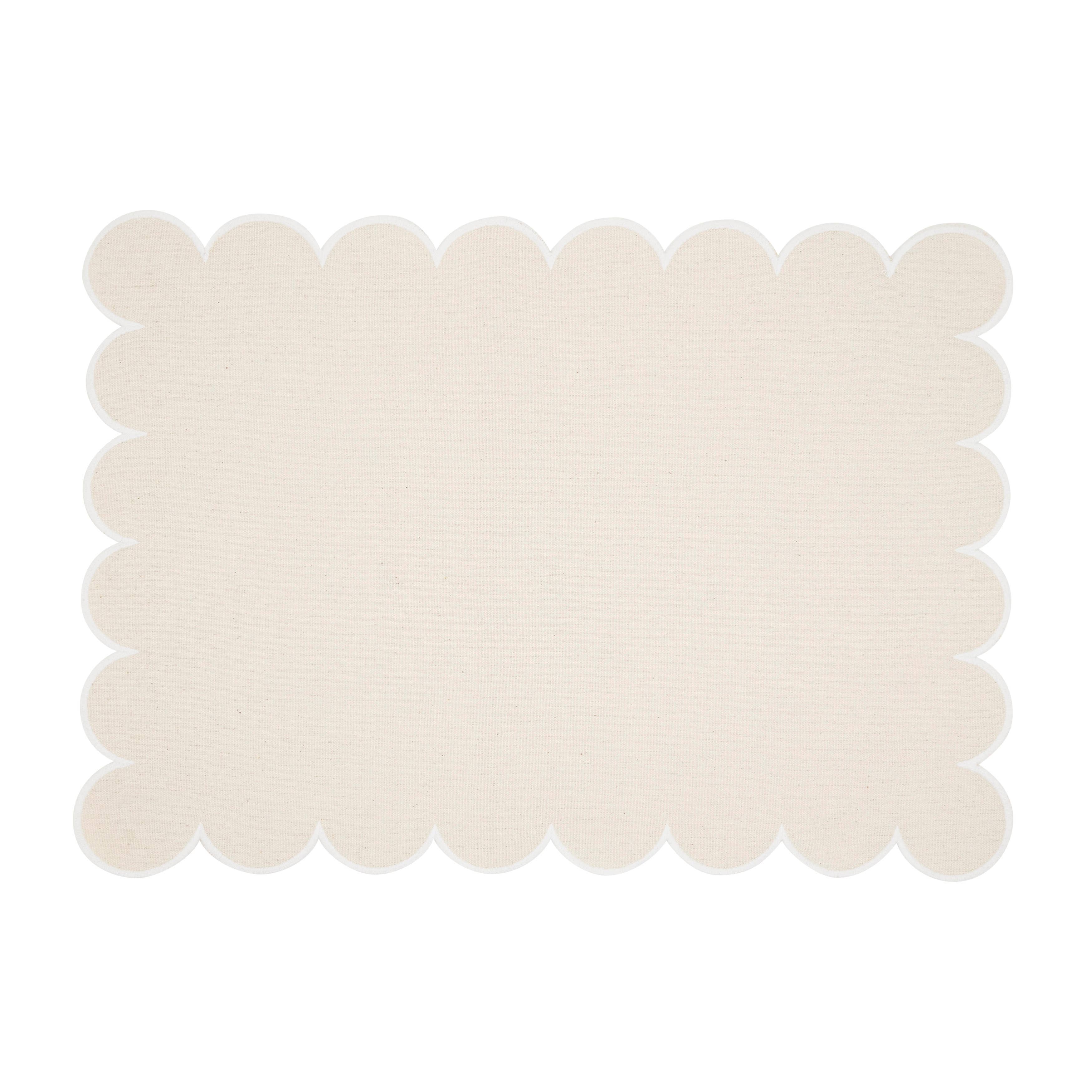 Saro Lifestyle – wholesale Placemat – Cotton Scalloped Placemat0