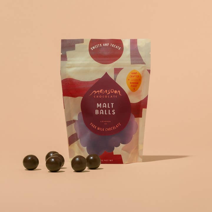 Monsoon Chocolate - Wholesale Chocolate Covered Sweets - Monsoon Malt Balls Covered in Dark Milk Chocolate, 130g2