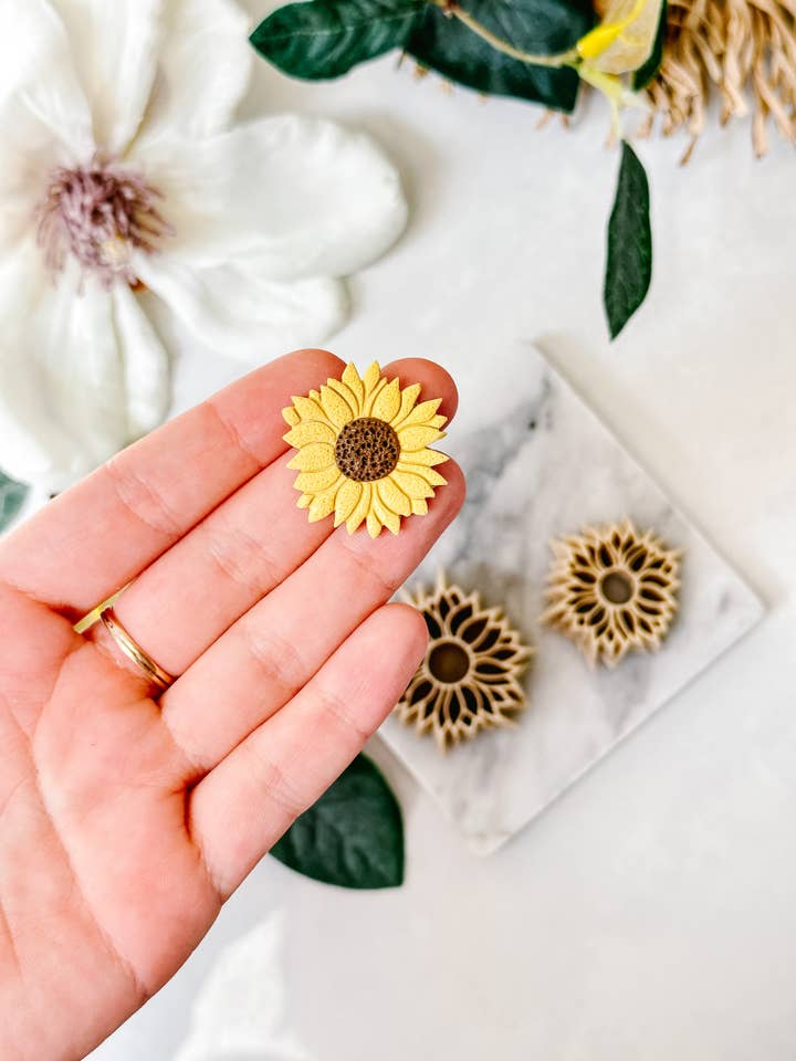 Sunflower Polymer Clay Cutters for wholesale by Tera Clay