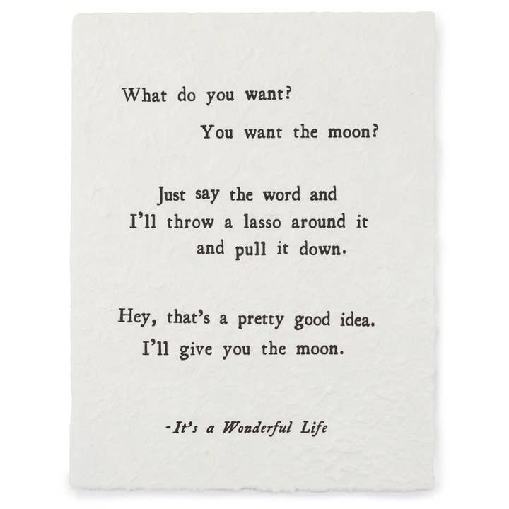 What Do You Want? (It's A Wonderful Life) Handmade Paper for wholesale by Sugarboo & Co