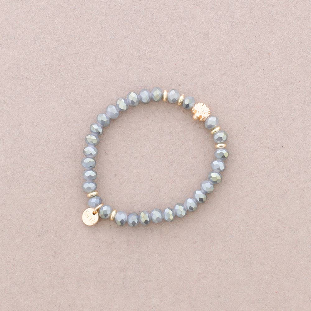 Sonata - Venta al por mayor Pulsera de cuentas - Pulsera Elastica Cristales Facetados Arbol Metal13