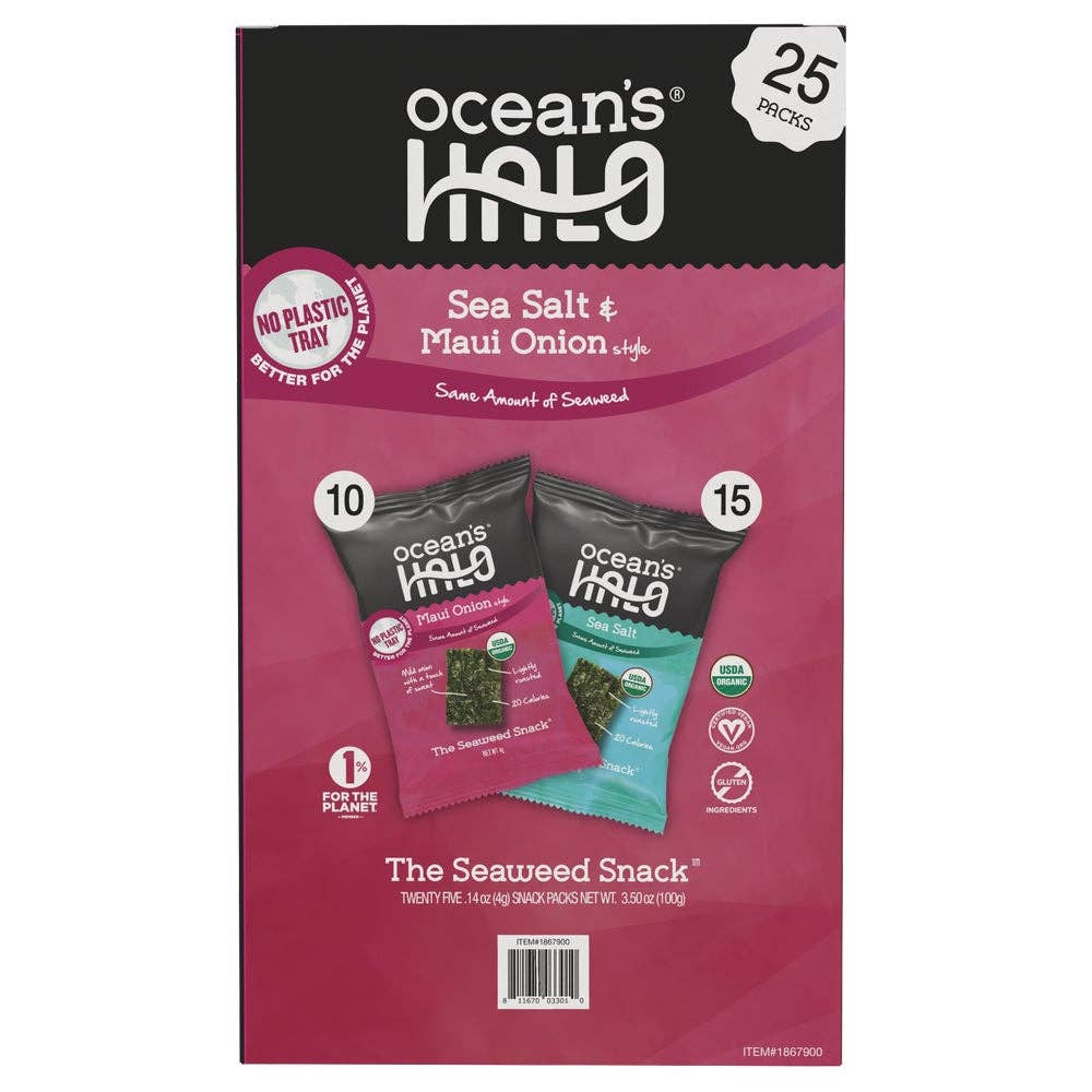 Swift Trade Group LLC - Wholesale Dried/Dehydrated Vegetables - Ocean's Halo Organic Seaweed Snack .014 oz, 25 ct1