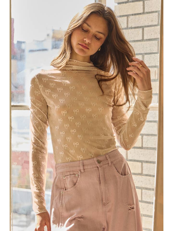 Oddi – Top de malha - Mulher por atacado – Top de Gola Alta em Malha Transparente3