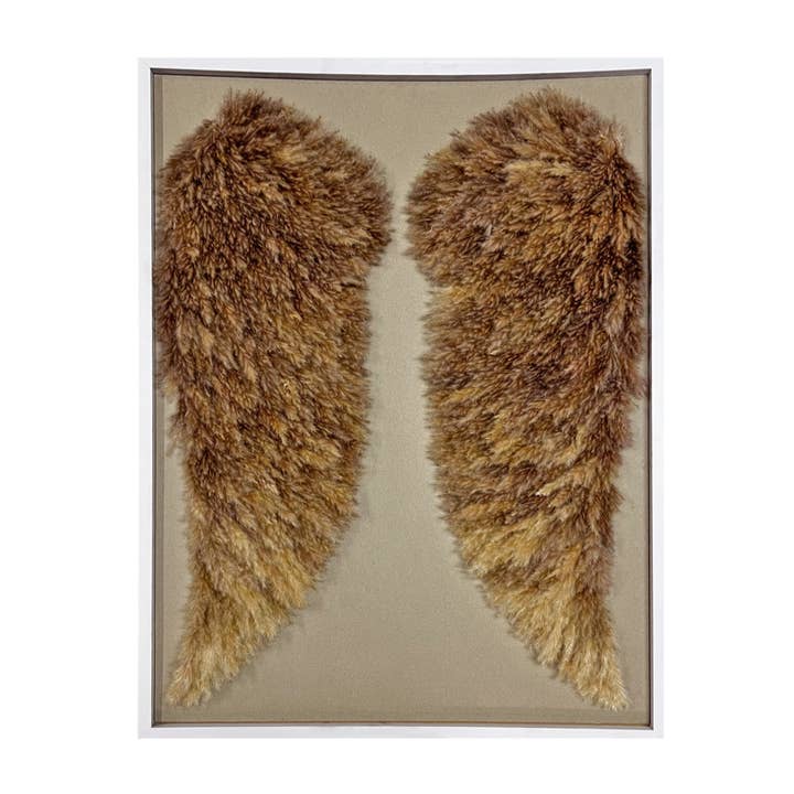 2626 Designs - Wholesale Wall Accent - Angel Wing Wall Art Made From Preserved Pampas Grass 40"