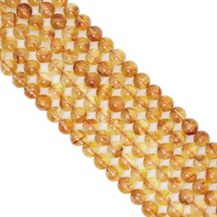 BestBeads&Beyond - Wholesale Beads - Genuine Citrine Round Smooth Beads, Sku#U20292