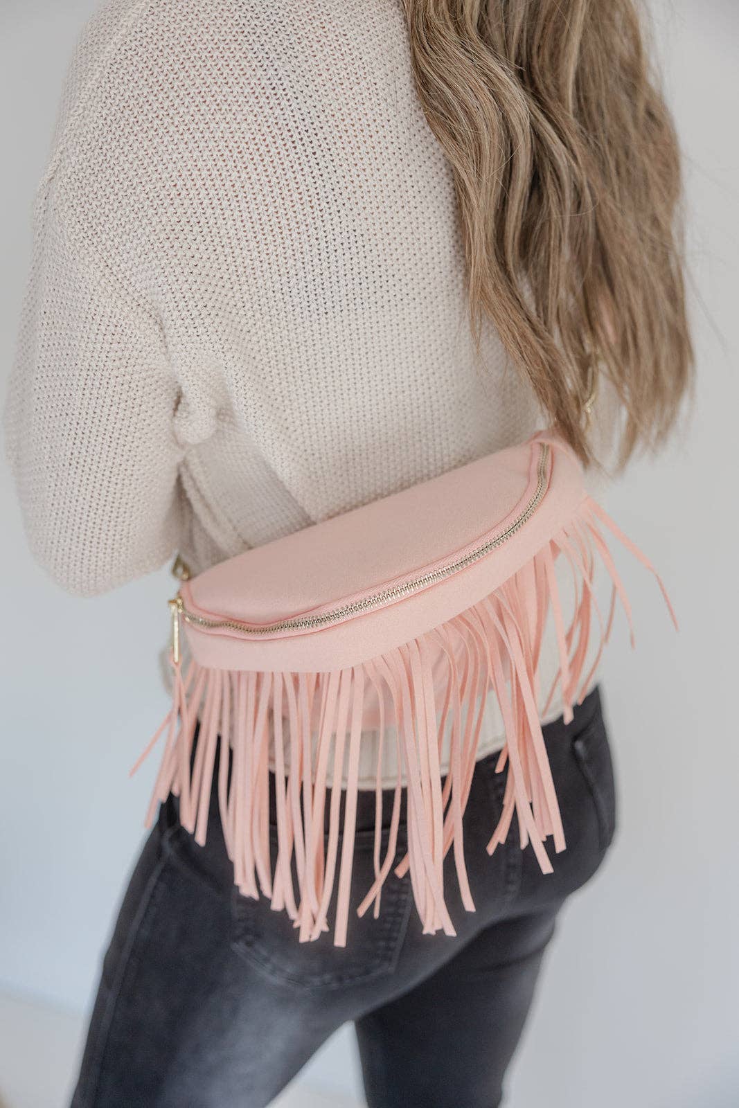 Thomas and Lee Company - Wholesale Belt Bag - Women's - Sabrina Vegan Removable Fringe Style Suede Bum Sling Hip Bag15