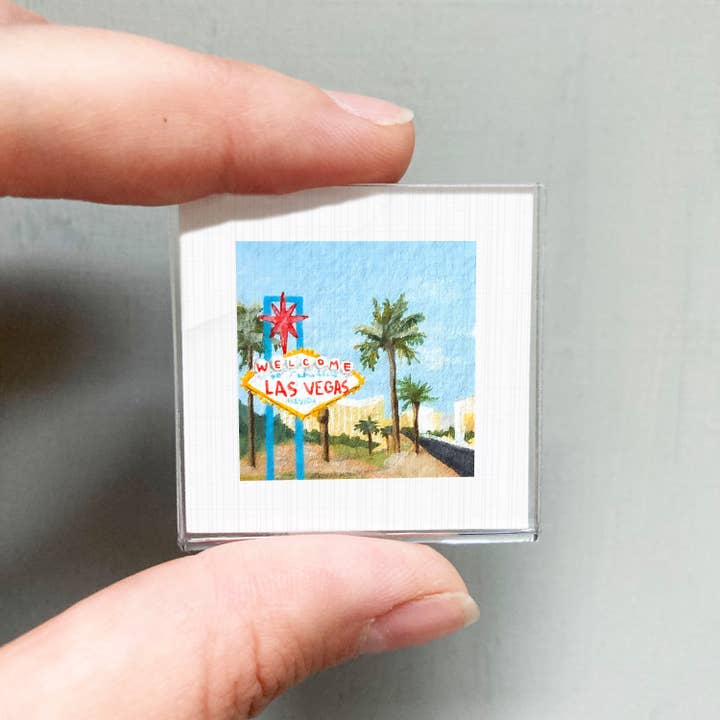 Las Vegas Nevada Mini Art Print - 1.5"-2.5" Framed for wholesale by Mick's Art Goods