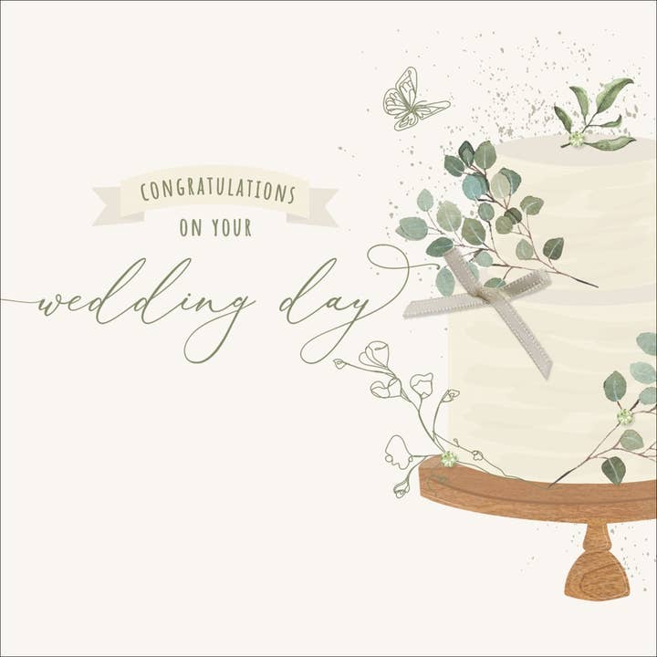 Felicitaciones por el día de tu boda, saludo hecho a mano para venta al por mayor de The Handcrafted Card Company