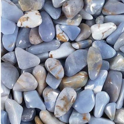 Green Tree - Wholesale Spiritual Stone/Crystal - Blue Chalcedony Avalonite Tumbled Stones 250gr
