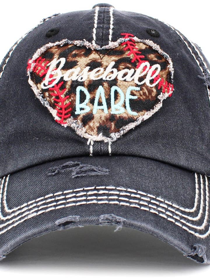 KBV1393 "Baseball Babe" Vintage Washed Baseball Cap for wholesale by MiMi Wholesale
