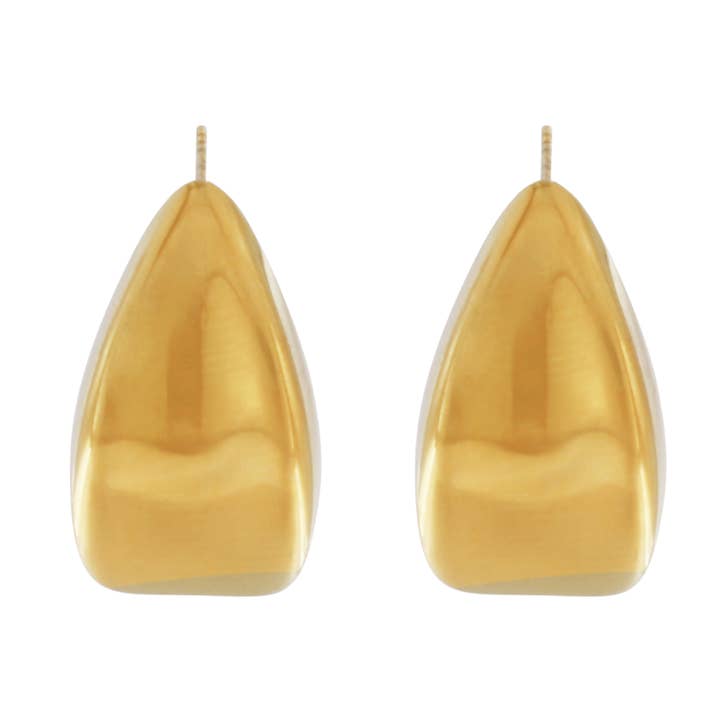 Courage Waterproof 3D Mirror Statement Earring 18K Gold Plating Plating for engroshandel hos Dansk Copenhagen