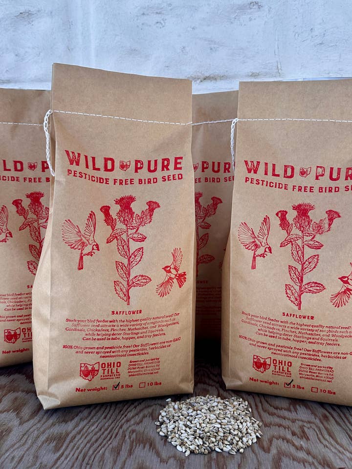 Wild & Pure - Safflowers- Bird Seed 5lbs for wholesale by Ohio Till Farmstead