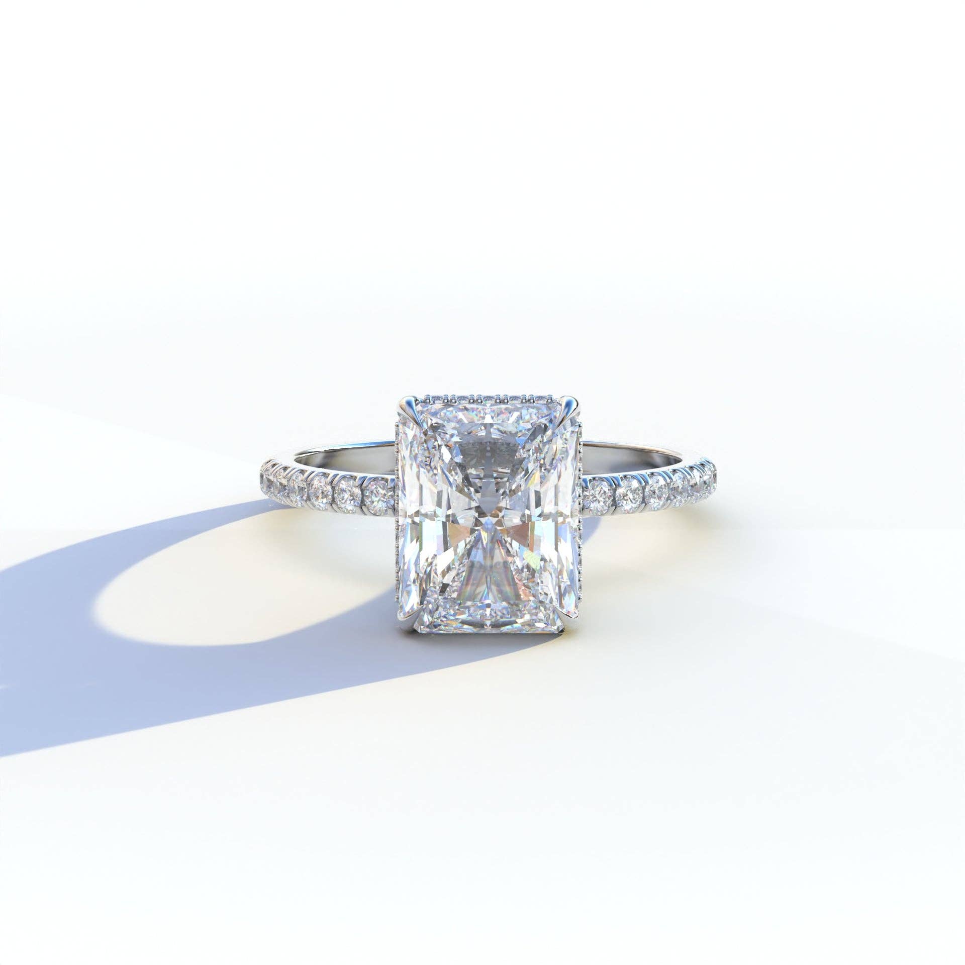 Mohana Jewels - Luxury - Wholesale Engagement Ring - 3 Ct E/VVS Radiant Cut Lab Diamond Ring -Monica5