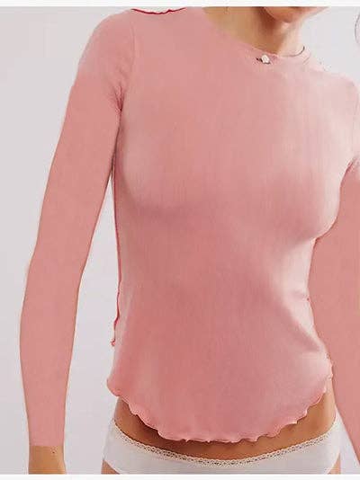 Sweetkama – wholesale Knit top – Women's – Ladies Fleece Soft Basic Everyday Tee SKT61410