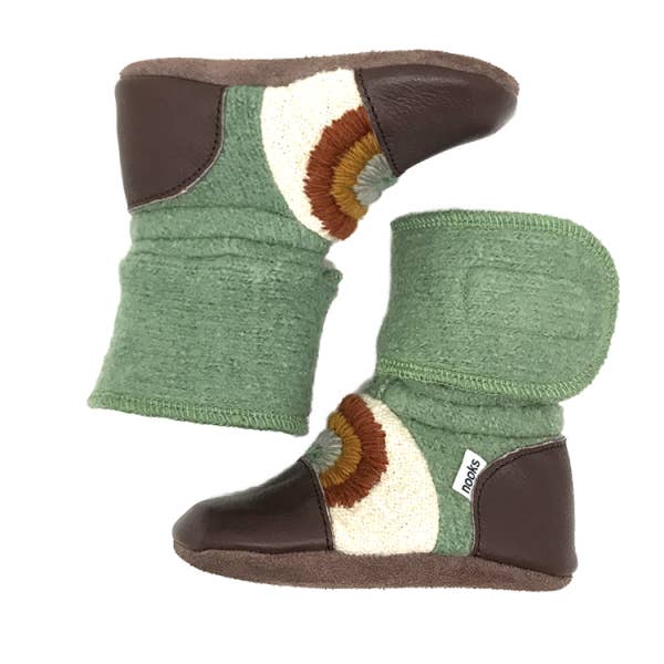 Nooks Design - Wholesale Booties - Kids - Good Vibes Felted Wool Booties1
