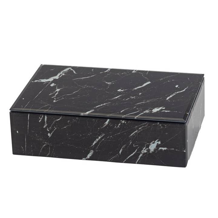 3006 Marquina Black Marble Effect Trinket Box for wholesale by Mele and Co UK/ EU
