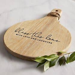 Faithworks by Creative Brands - Wholesale Cheese Board - Cardboard Wood Paddle Cheese Board Set - Bless this Home3