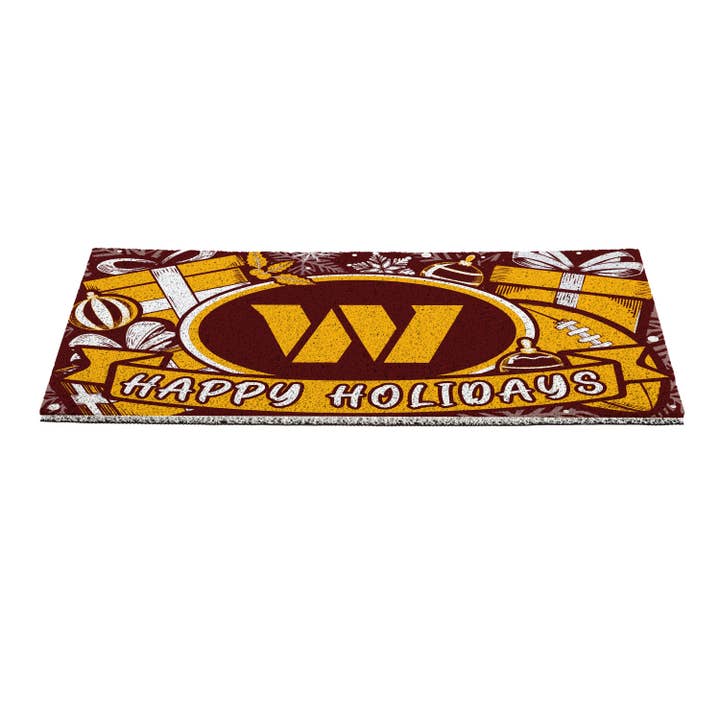 Evergreen Enterprises - Wholesale Door Mat - Washington Commanders Holiday PVC Mat, 28"x16"2