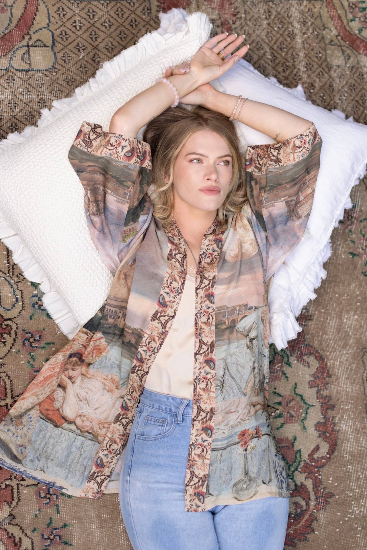 Market of Stars (Worldwide) - Wholesale Kimono - Women's - Imaginarium Matinée Duster Kimono w/ Moon mid-length6