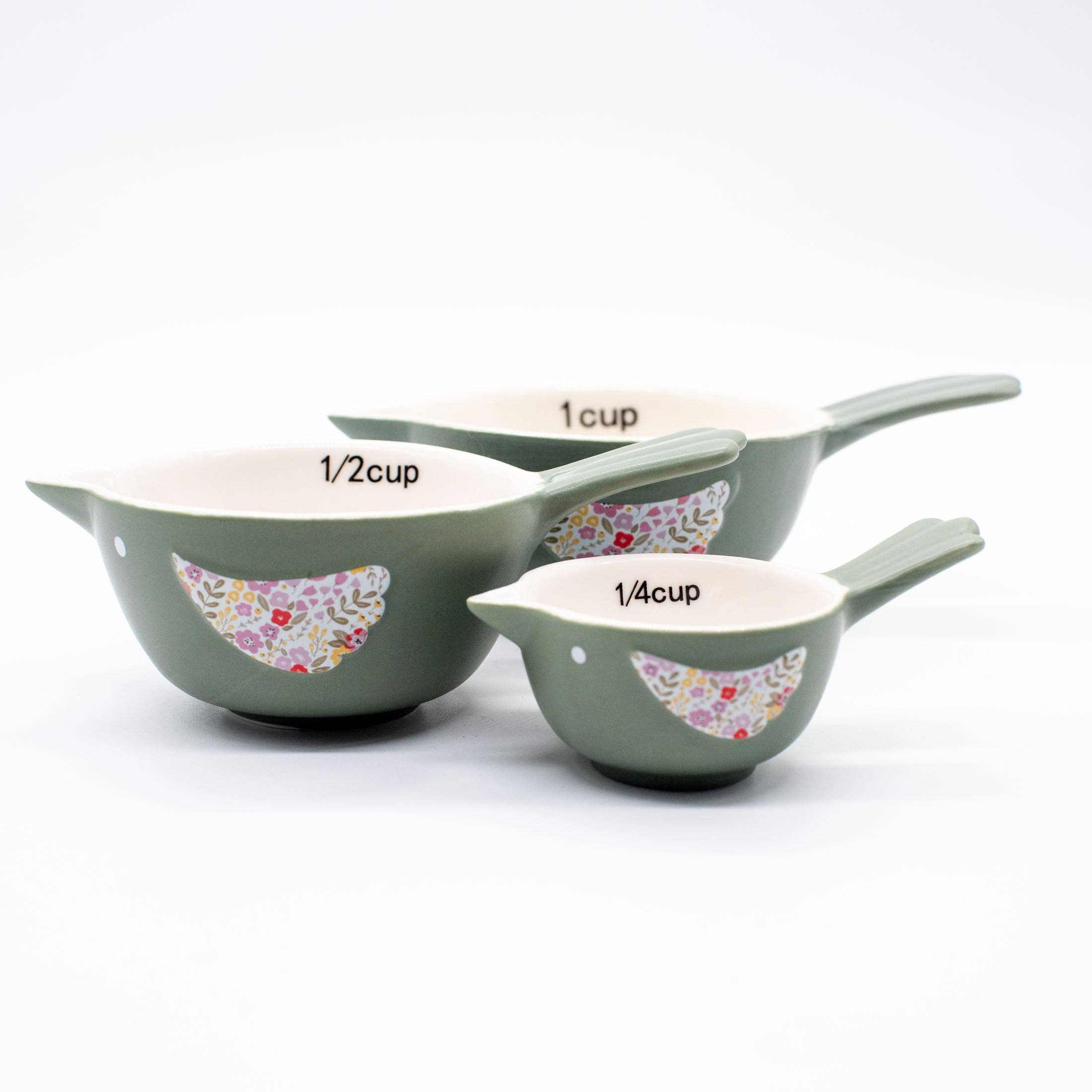 Red Co. 4-Piece Stoneware Measuring Cups Set for Baking, Cooking