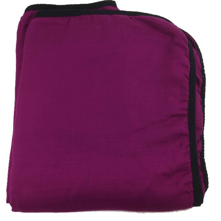 Burgundy w/ Black Trim Big Double Layer Blankets, kids & adults 60"x70" made from Bamboo, muslin, large light weight, throw, travel blanket for wholesale by Bambino Land