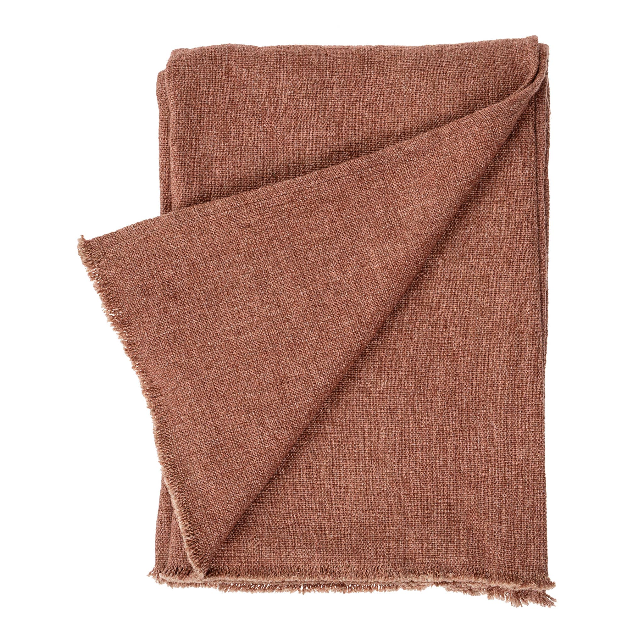 Indaba Trading - Wholesale Throw Blanket - Selena Linen End of Bed Blanket, Brick0