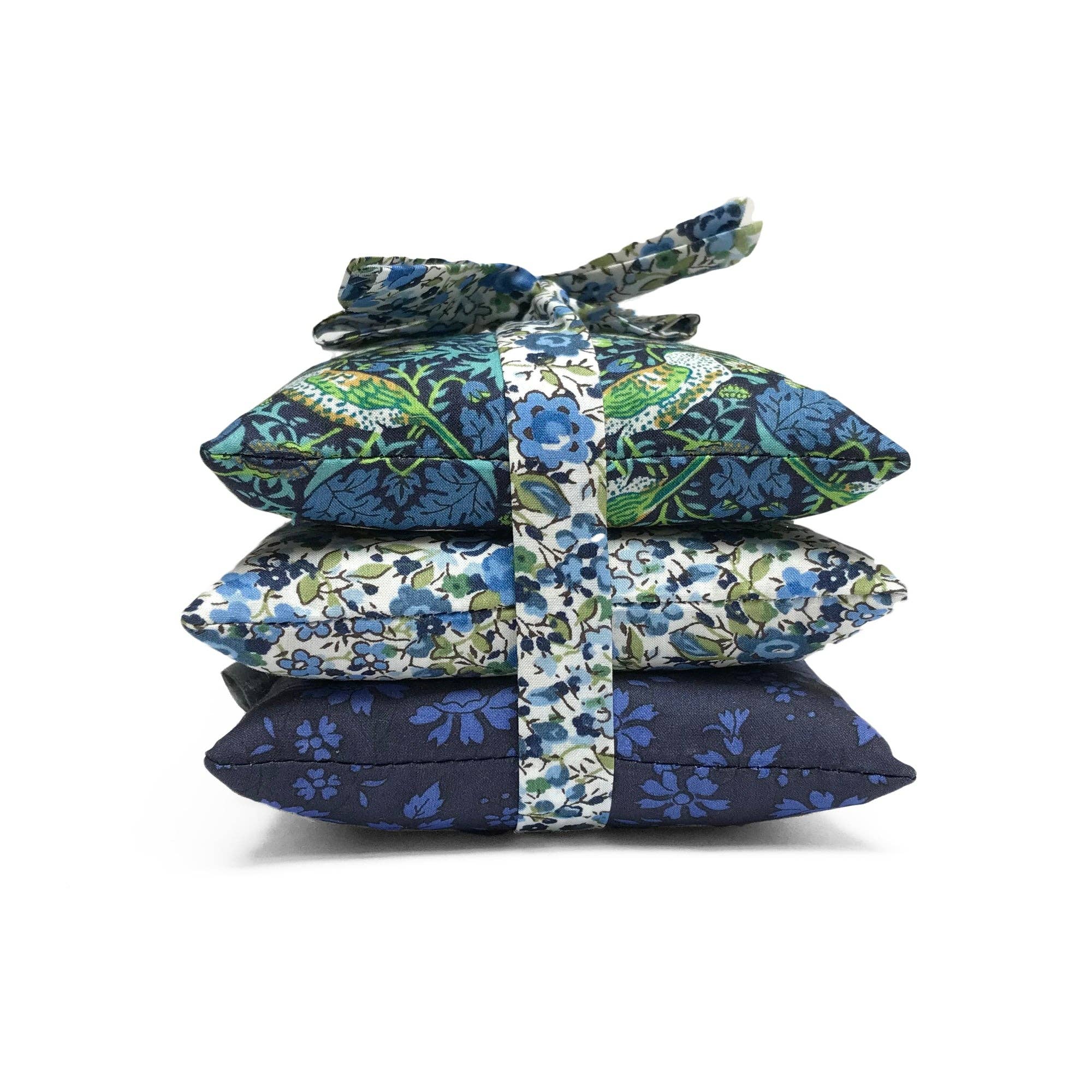 Lime Tree Design – wholesale Sachet – Stack of 3 Square Liberty Lavender Sachets -  Blue 1