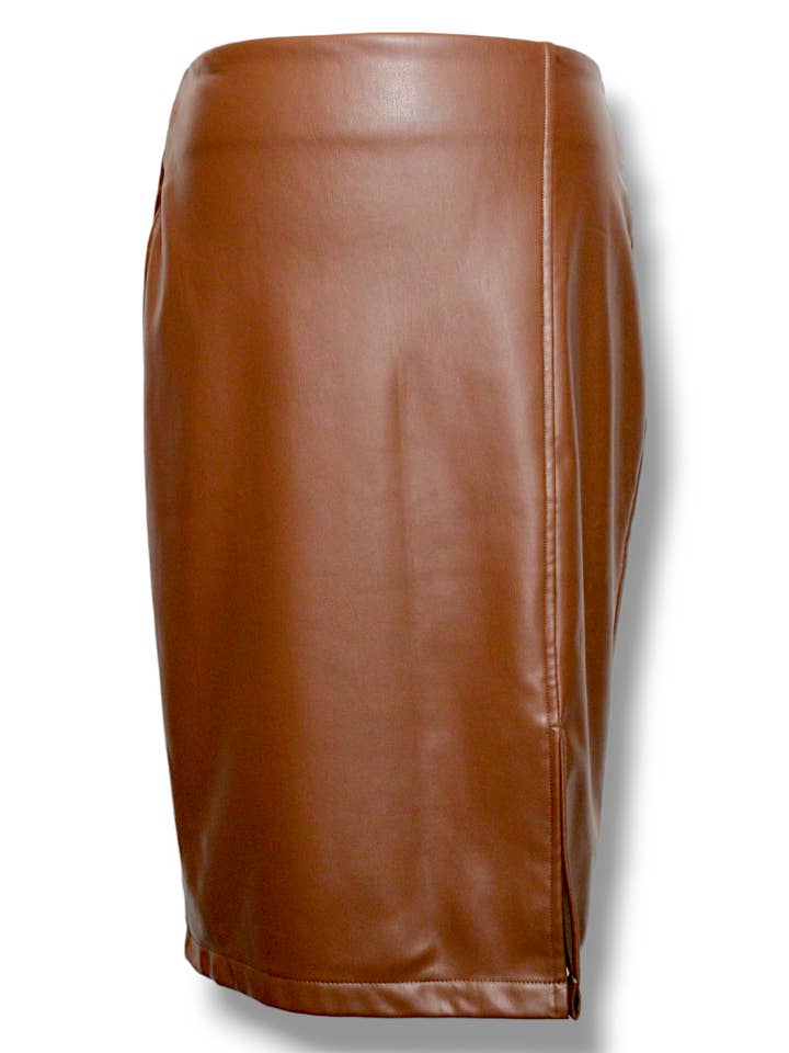 Tan Nova Pencil Skirt: Classic Elegance with a Twist for wholesale on Faire