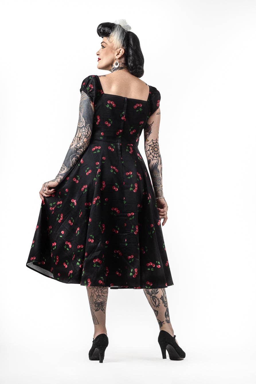 BLACK Nancy 50s Cherries Doll Dress XXS-3XL for wholesale on Faire1