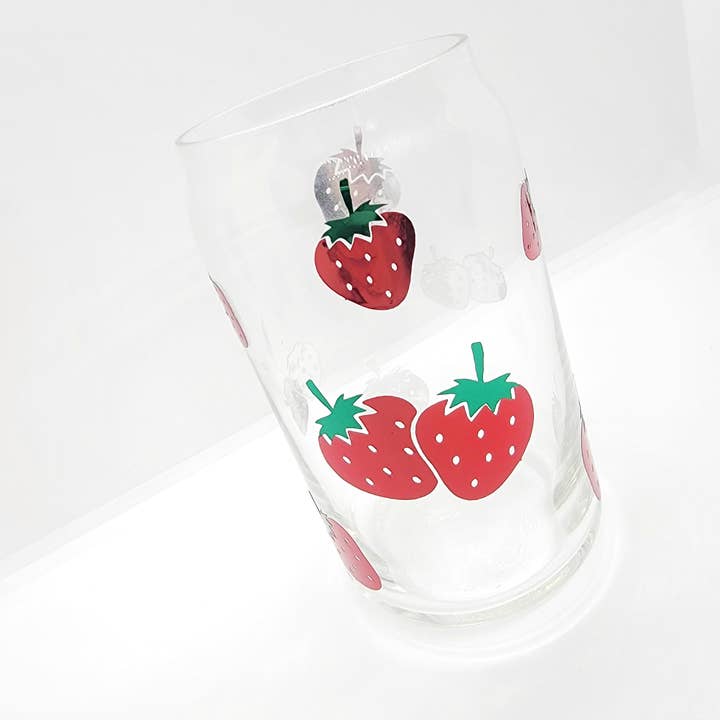 Superior Sweet Water – wholesale Dricksglas och koppar – Strawberry Ölglas med lock, Jordgubb Glas Cup,