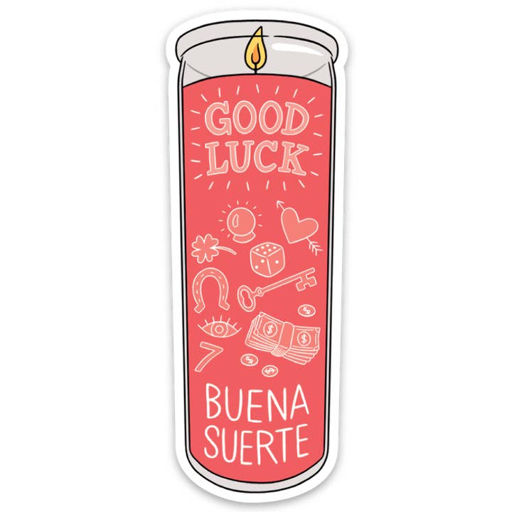 THE FOUND - Wholesale Sticker - Good Luck Buena Suerte Candle Die Cut Sticker