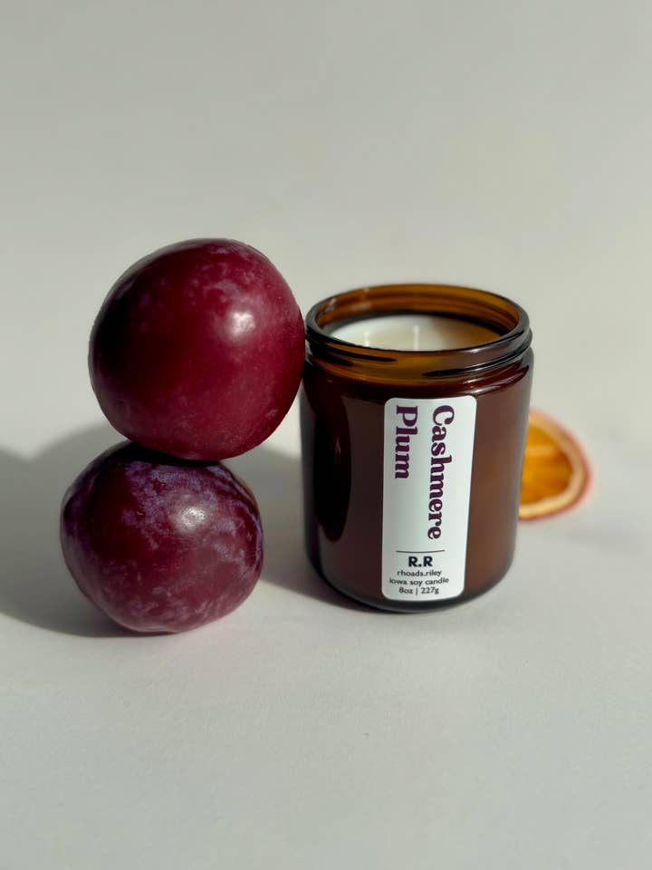 Cashmere Plum Soy Candle - 8oz | Winter Candle for wholesale by R.R -rhoads.riley Candles