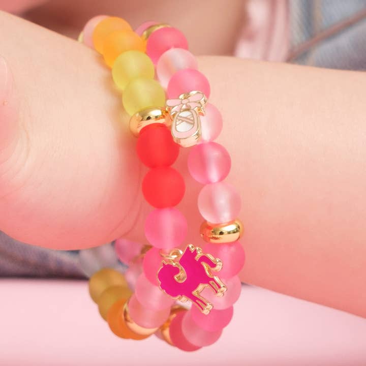 Girl Nation - Vente Bracelet de perles – enfant - Bracelet Chaussure de Ballet Rose Color Me Happy5