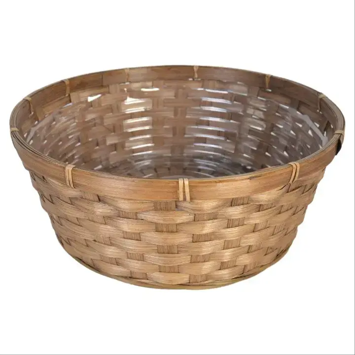 SWS BASKETS AND HOME DECOR - Wholesale Plant Pot - Bamboo Basket Floral Accessories Containers with Liner-8"1