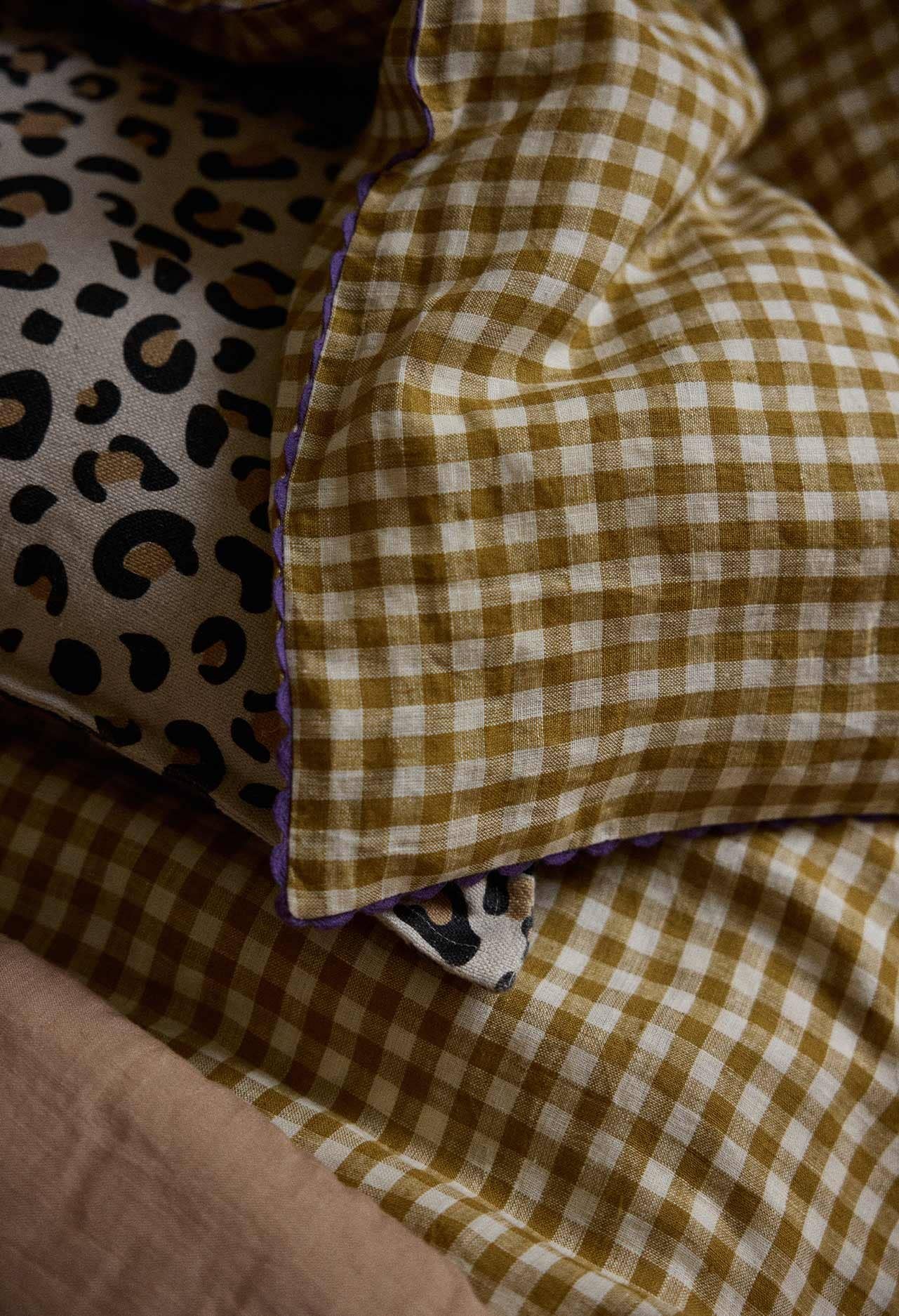 Gabrielle Paris - Vente Parure de lit - Parure de lit 1 personne Vichy Curry Gabrielle Paris x Horty1