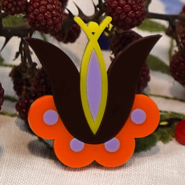 Alfinete de Tulipa Polaca Kaszuby Outono por atacado de MissJ Acrylic Couture