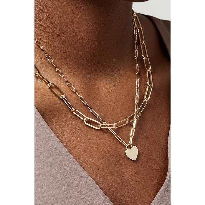 Gold 18K STAINLESS STEEL TARNISH FREE LAYERED NECKLACE | 40NK9429 for wholesale on Faire