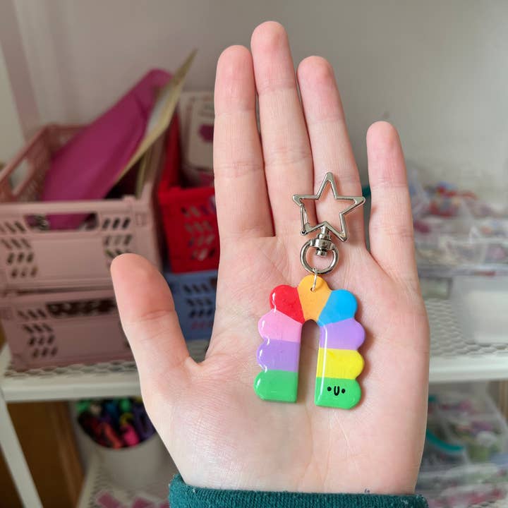 Jammy Weekend – wholesale Keychain – Women's – Rainbow Caterpillar Clay Keyring2