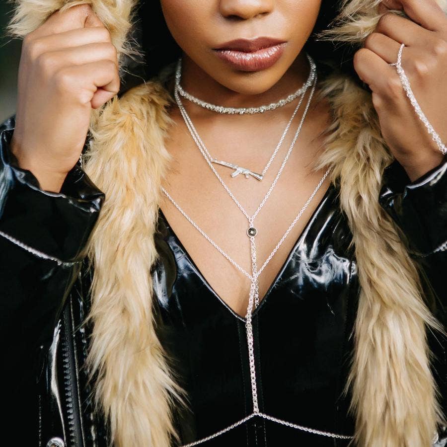 bstrd - Wholesale Pendant/Charm Necklace - AK-47 Necklace - 18k Gold Vermeil or Sterling Silver4