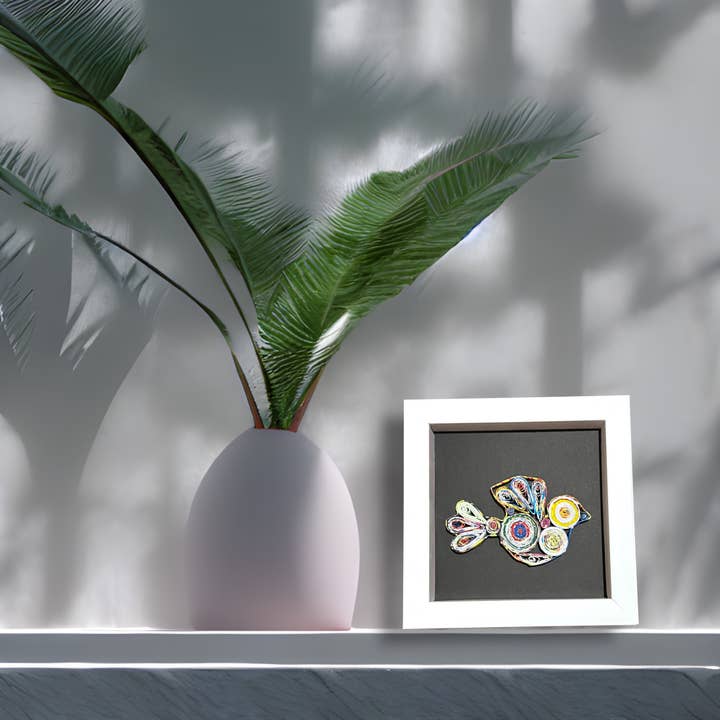 Loving Nature - Wholesale Wall Accent - Shadow Box Dove Ornament Handmade from Recycled Magazine10