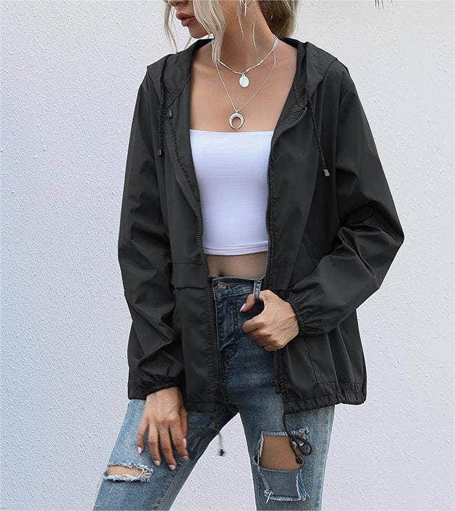Rosa Clothing - Wholesale Jacket - Women's - Zip waterproof raincoat lightweight hoodie jacket2