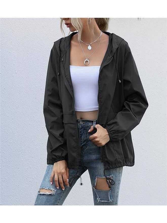 Rosa Clothing - Wholesale Jacket - Women's - Zip waterproof raincoat lightweight hoodie jacket2
