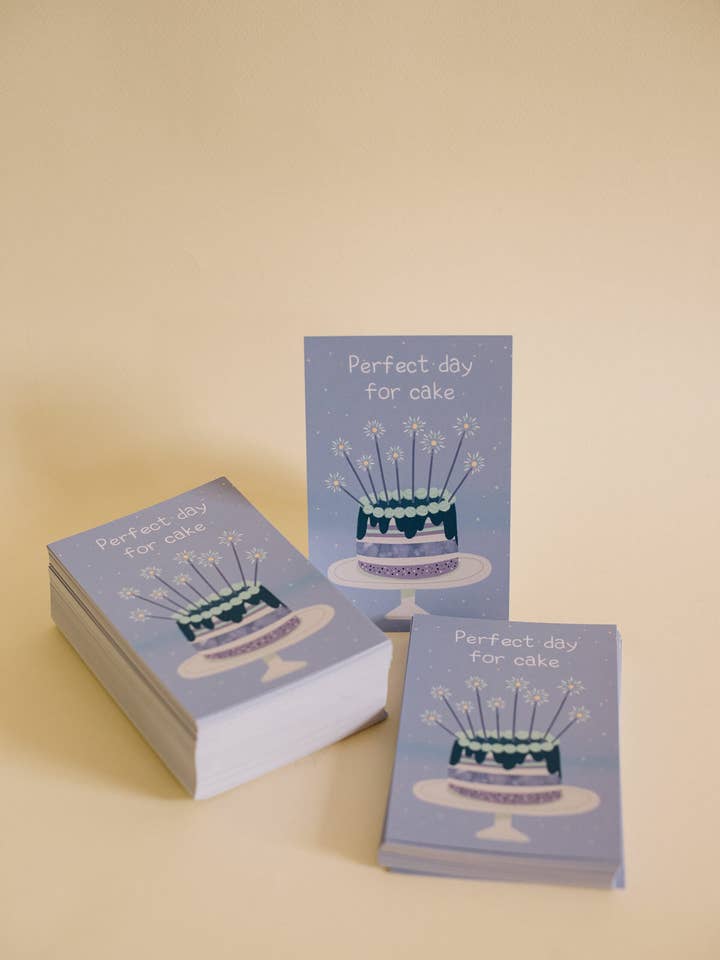 Greeting card 10x15 cm 'Perfect day for cake' for wholesale by Printfluence.me