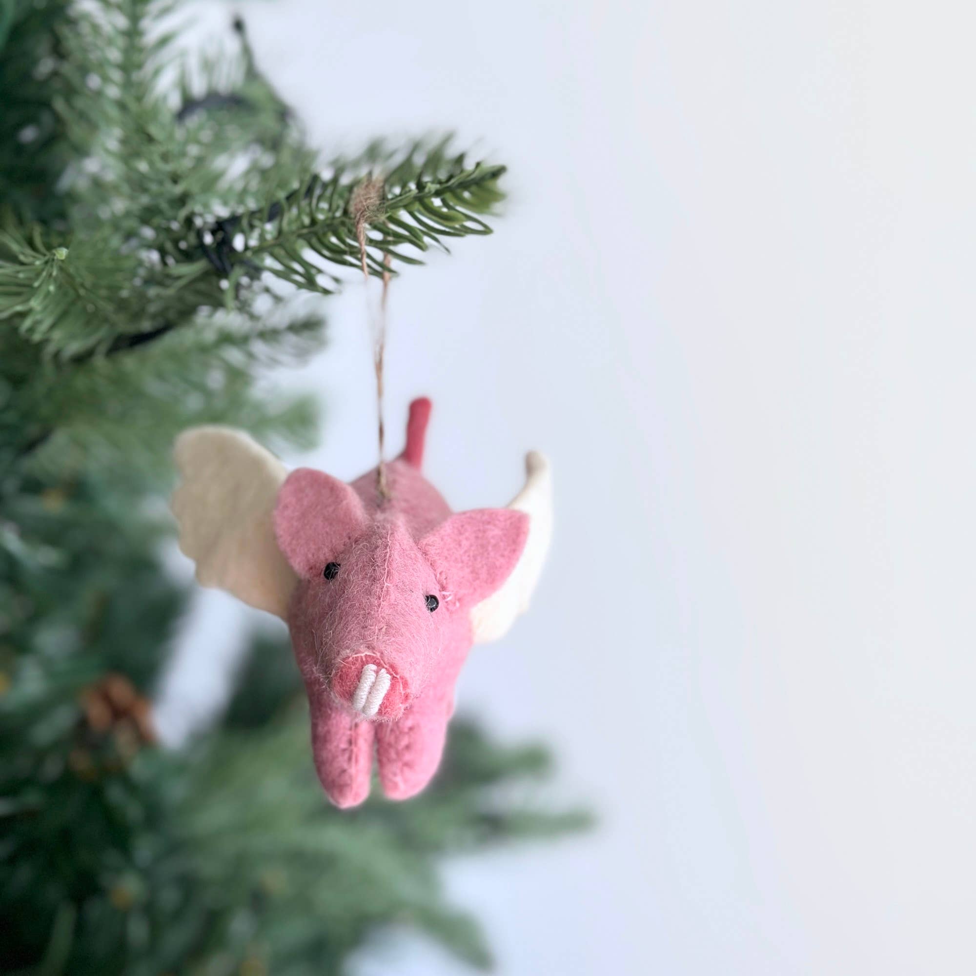 Ganapati - Wholesale Ornament - Felt flying pig ornament1