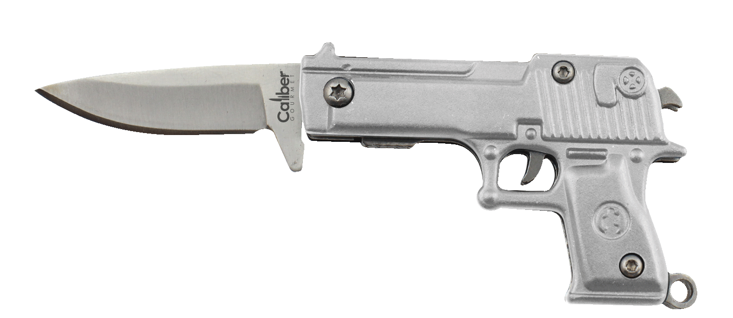 CALIBER GOURMET / CAMPCO - Wholesale Pocket Knife/Holder - Gun Knife Key Chains Display of 122