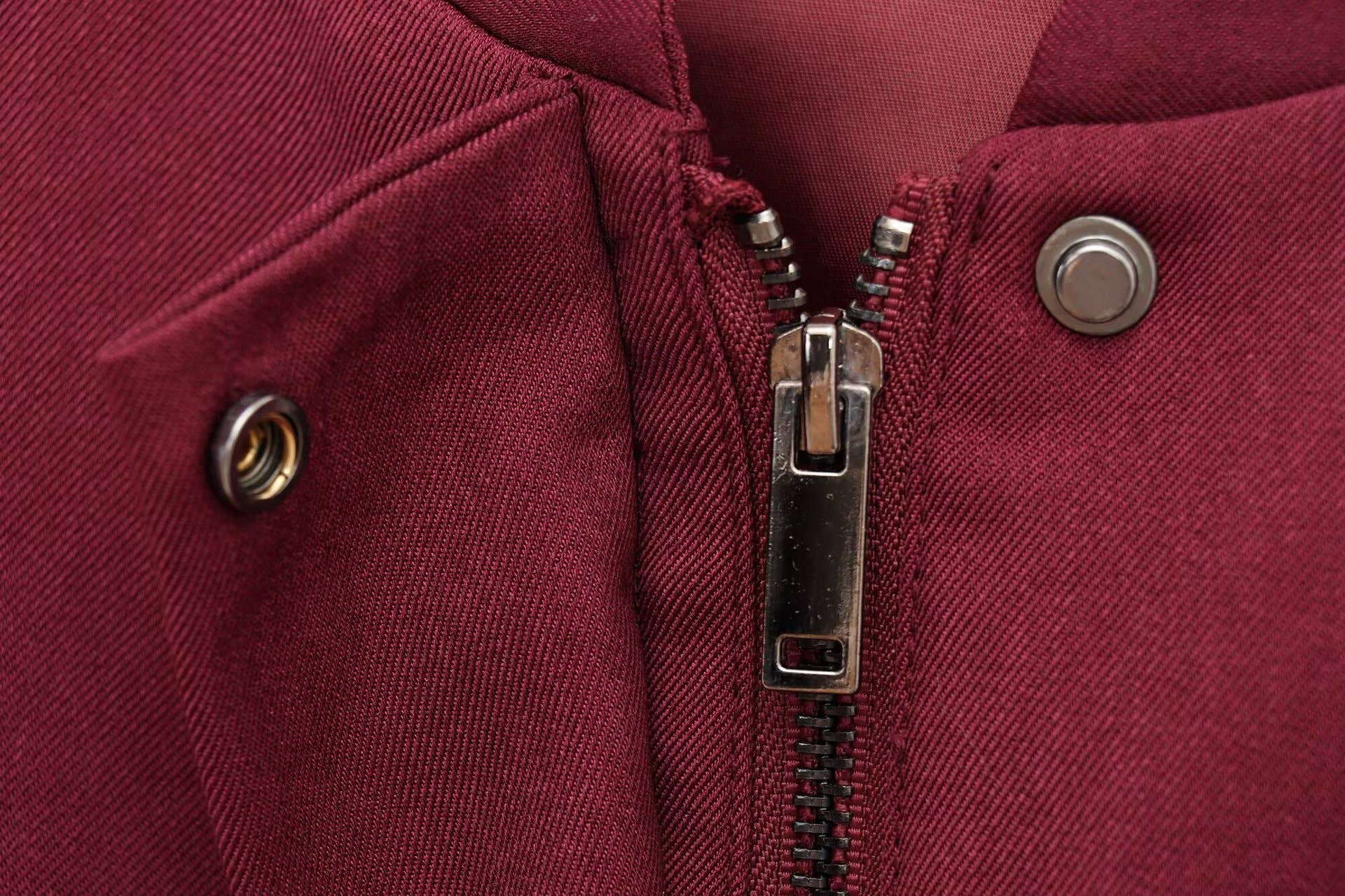 WINE Round-neck long-sleeved solid-color jacket for wholesale on Faire3