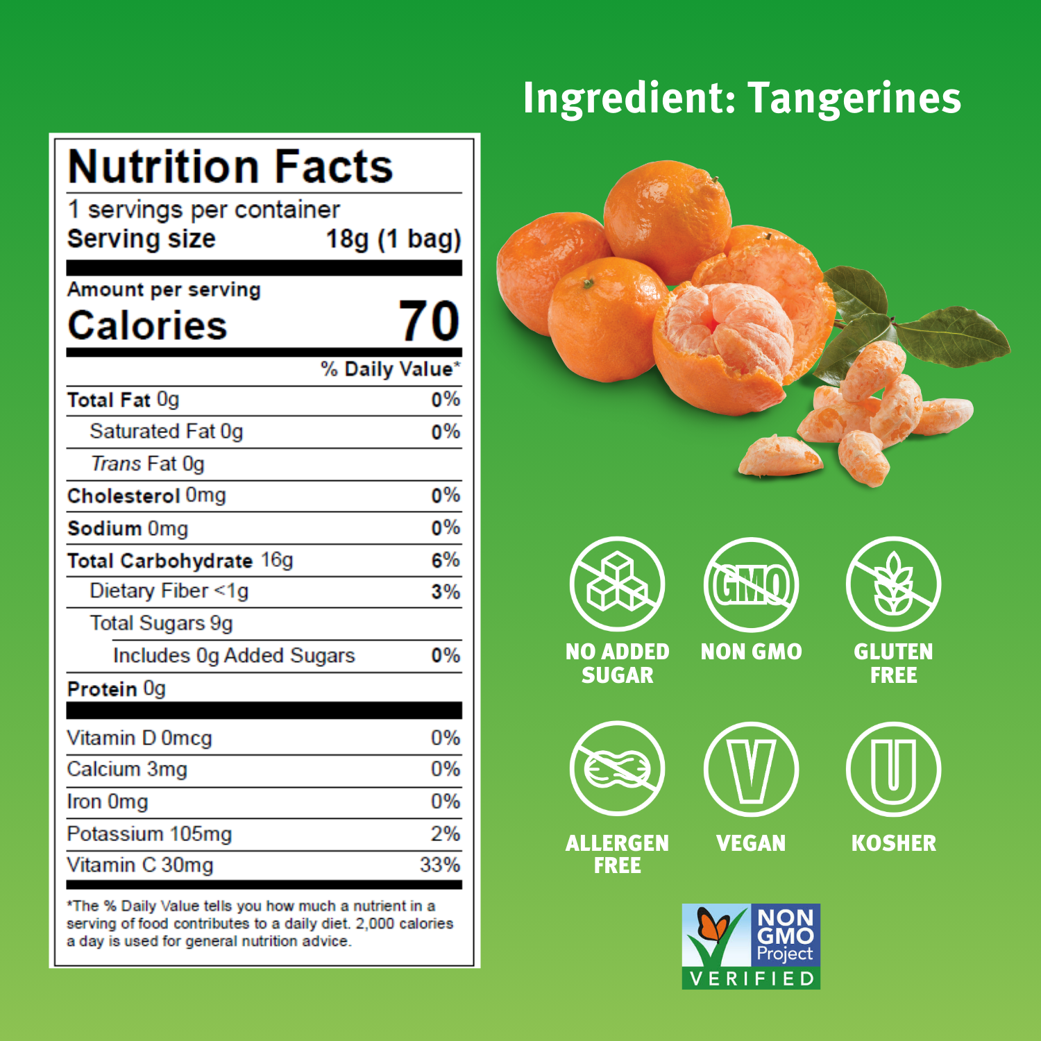 Crispy Green - Wholesale Dried/Dehydrated Fruit - Freeze Dried Tangerine 12g, Single3