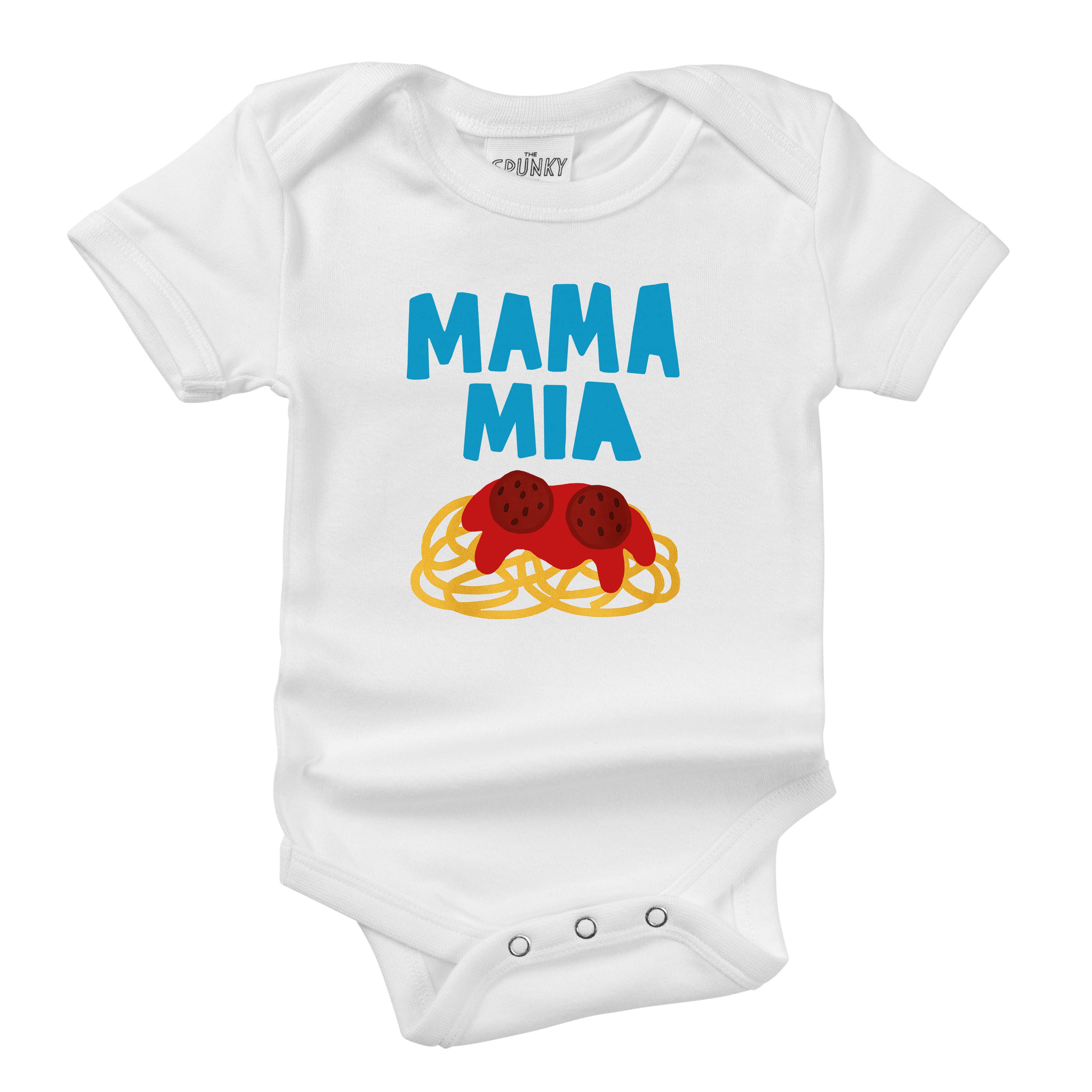 Spunky Stork - Wholesale Screen Printed T-Shirt - Kids - Mama Mia Italian Food Spaghetti Funny Baby Kids Organic Tee4